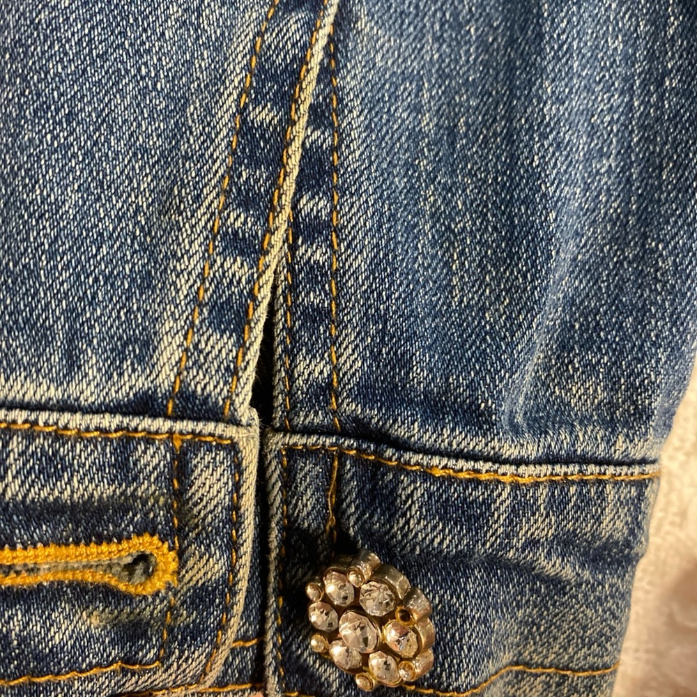 Cache Denim Jacket with Rhinestone Floral Buttons - Picture 11 of 11